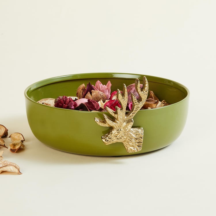 Splendid Metal Reindeer Potpourri Bowl