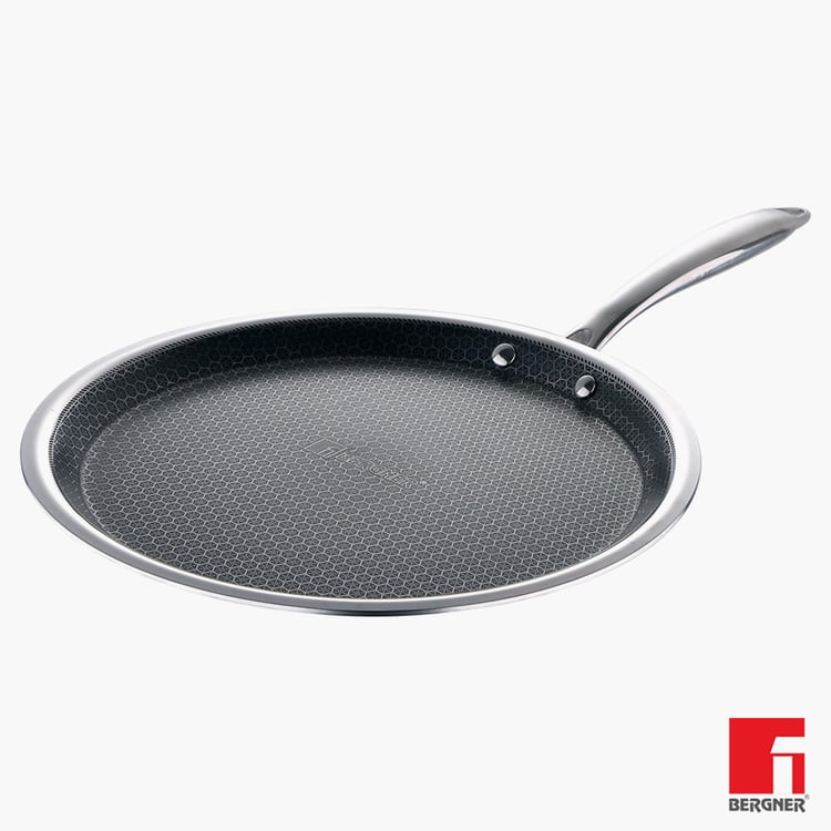 BERGER Hitech Black Non-Stick Stainless Steel Induction Tawa - 30cm