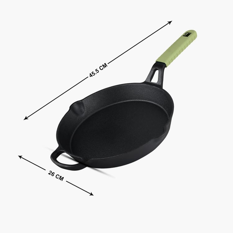 BERGNER Elements Olive Green Cast Iron Fry Pan - 26cm
