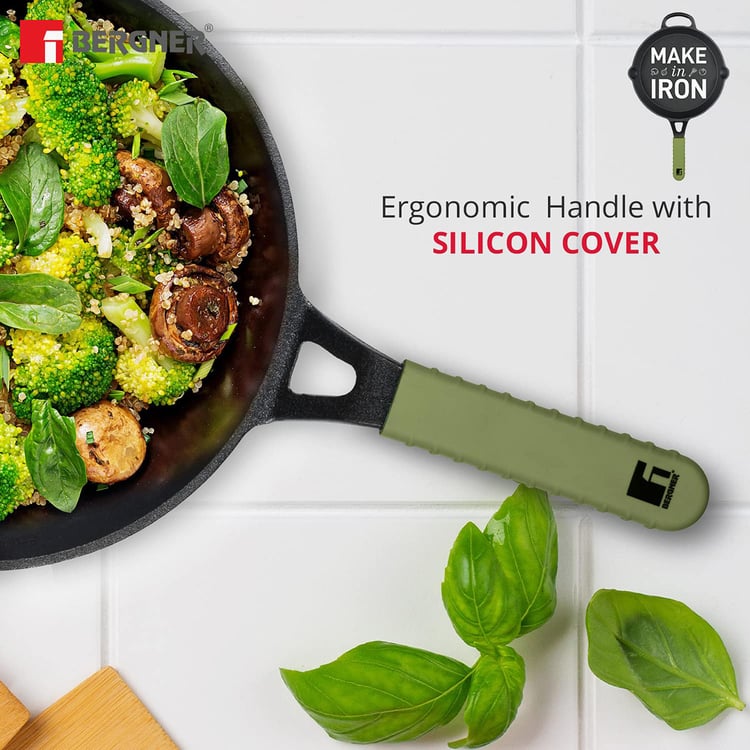 BERGNER Elements Olive Green Cast Iron Fry Pan - 26cm