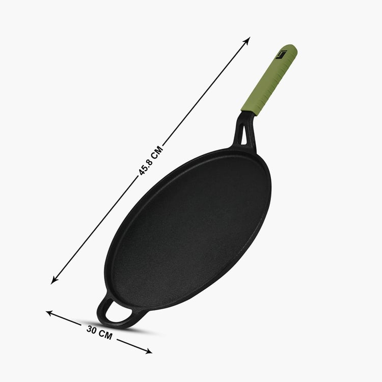 BERGNER Elements Black Cast Iron Flat Tawa - 30cm