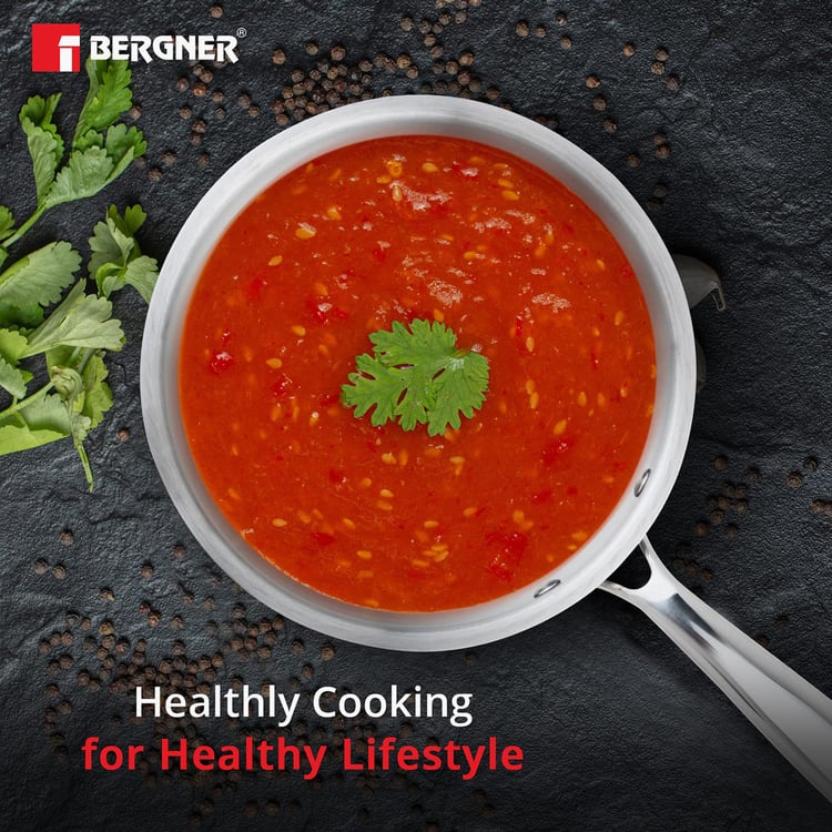 BERGNER Argent Silver Stainless Steel Induction-Base Saucepan - 16cm