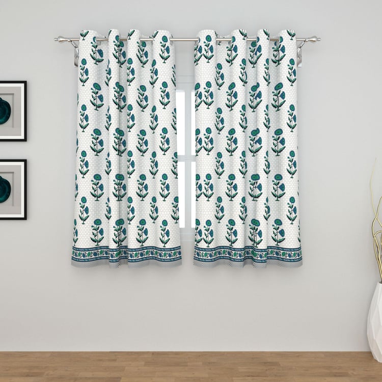 India inspired Set of 2 Printed Semi-Blackout Window Curtain