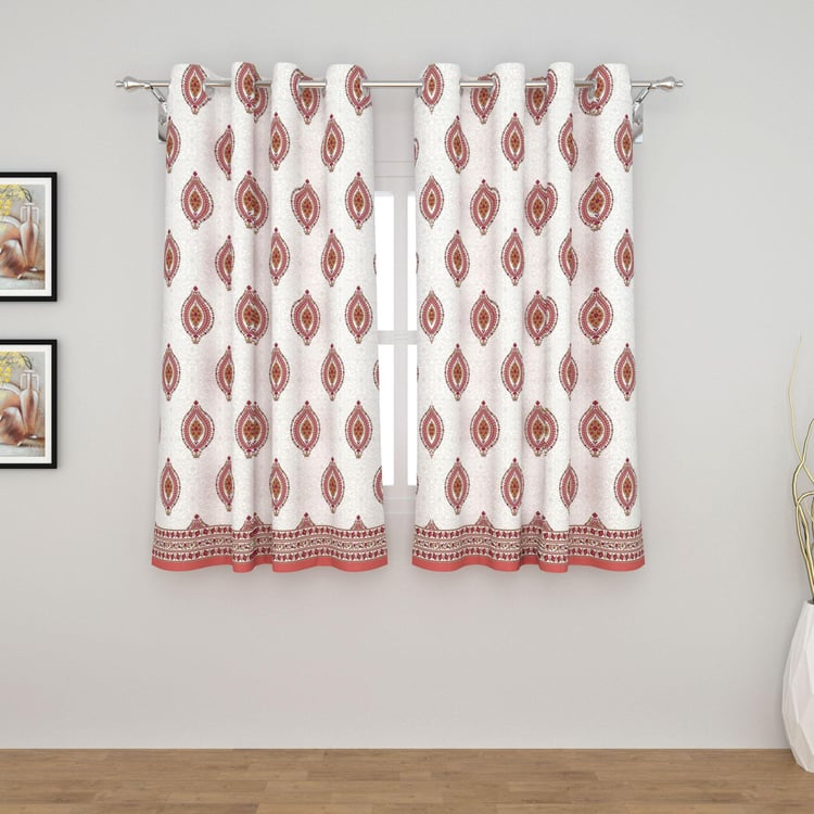 India Inspired Set of 2 Printed Semi-Blackout Window Curtains