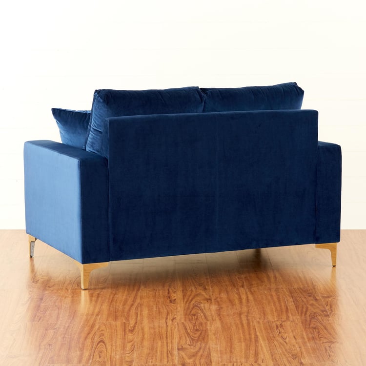 Noir Novelty Velvet 2-Seater Sofa - Blue