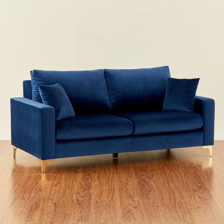 Noir Novelty Fabric 3-Seater Sofa - Blue