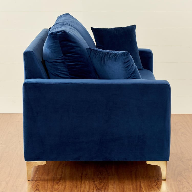 Noir Novelty Fabric 3-Seater Sofa - Blue