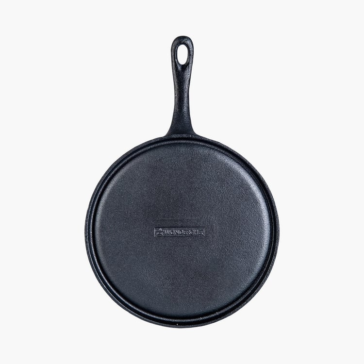 WONDERCHEF Forza Black Pre-Seasoned Cast Iron Dosa Tawa - 27.3cm