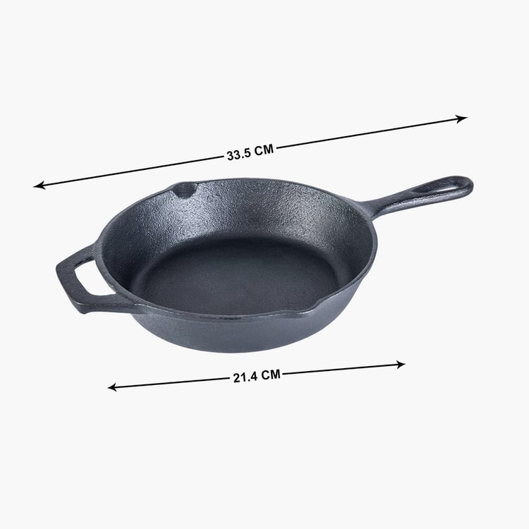 WONDERCHEF Forza Black Pre Seasoned Cast Iron Frying Pan - 21.4cm