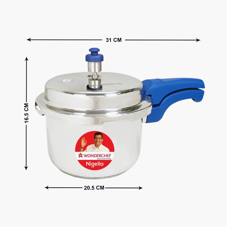 WONDERCHEF Nigella Blue Solid Stainless Steel Pressure Cooker - 3l