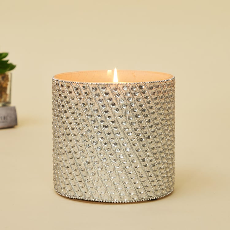 Fiesta Glass and Metal Embellished Votive Candle Holder