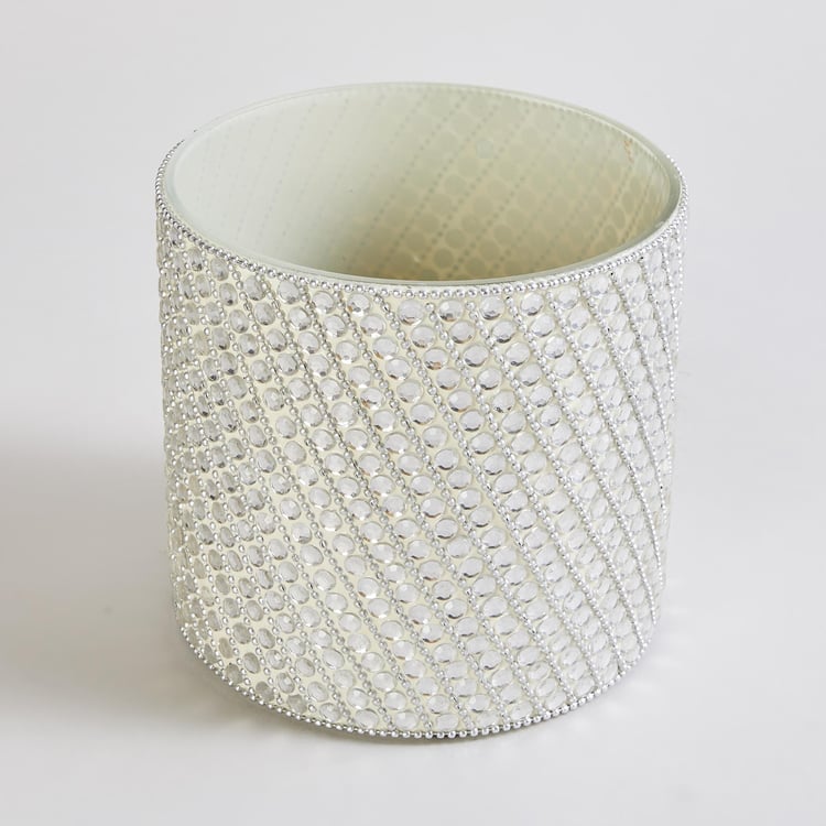 Fiesta Glass and Metal Embellished Votive Candle Holder