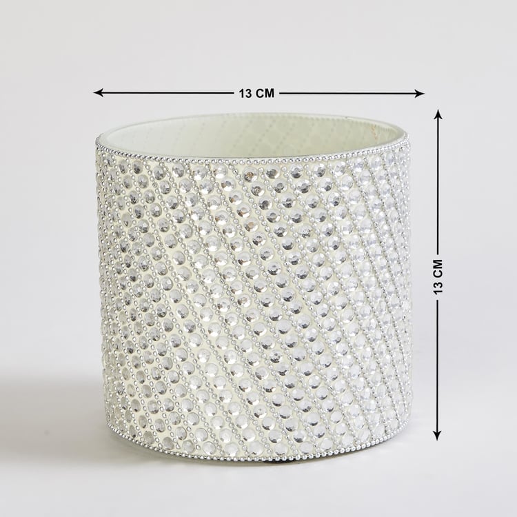 Fiesta Glass and Metal Embellished Votive Candle Holder