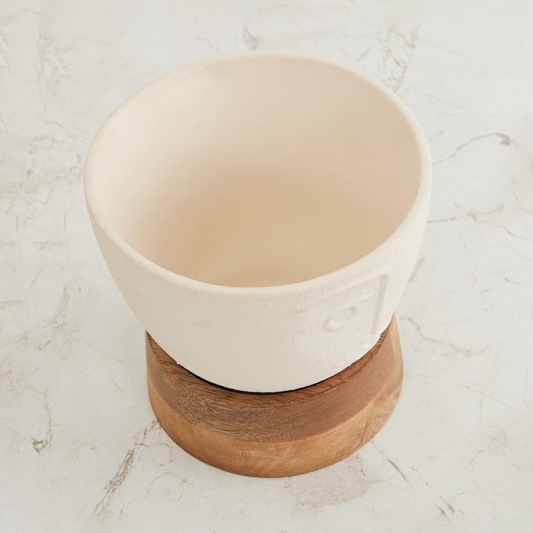 Marshmallow Ceramic Planter with Stand