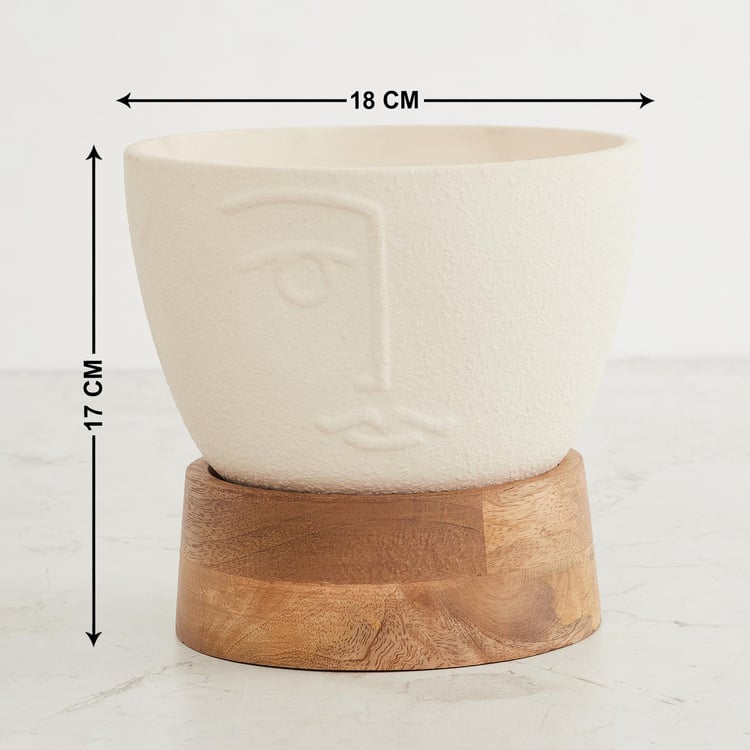 Marshmallow Ceramic Planter with Stand