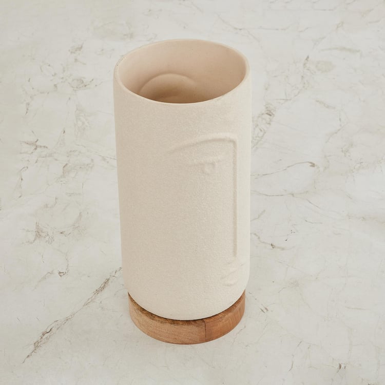 Marshmallow Sandstone Face Vase