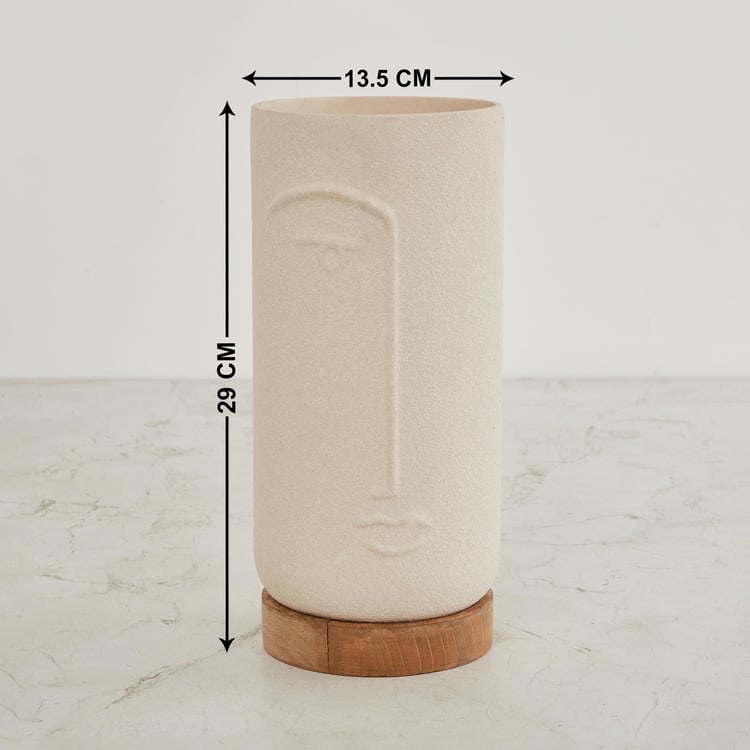 Marshmallow Sandstone Face Vase