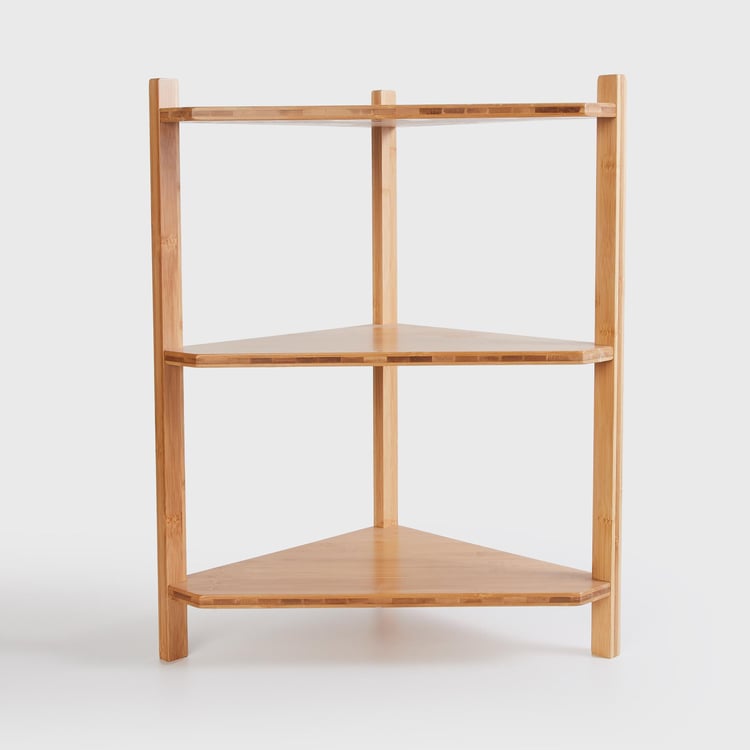 Omnia Bamboo Bathroom Corner Rack