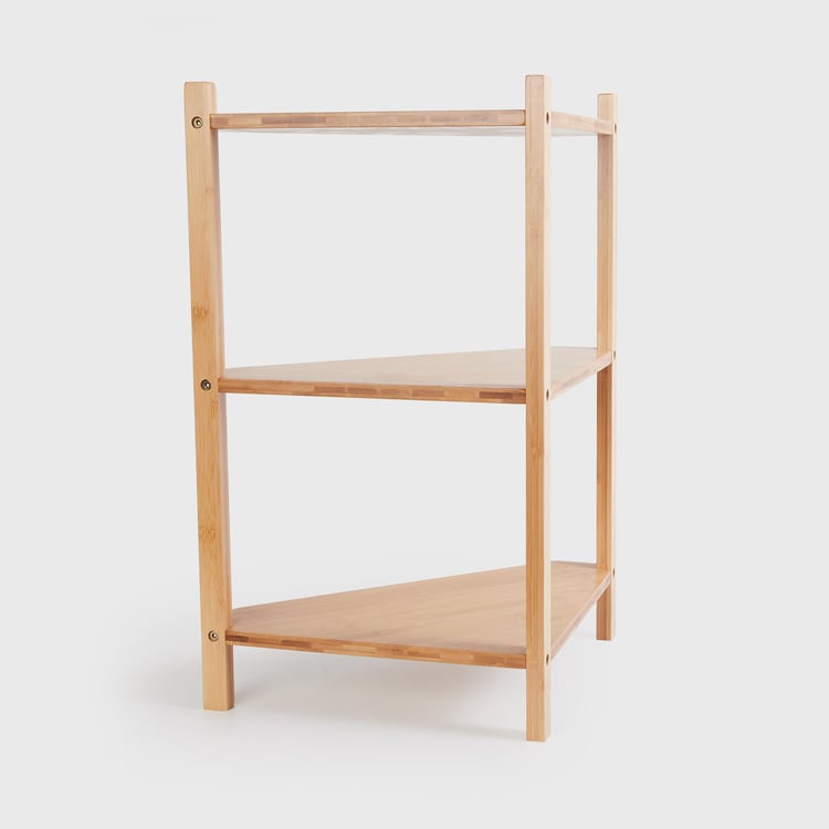 Omnia Bamboo Bathroom Corner Rack