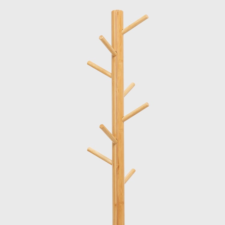 Omnia 8 Hooks Bamboo Coat Rack Stand