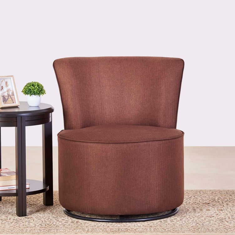 Noa Fabric Rotating Accent Chair - Brown