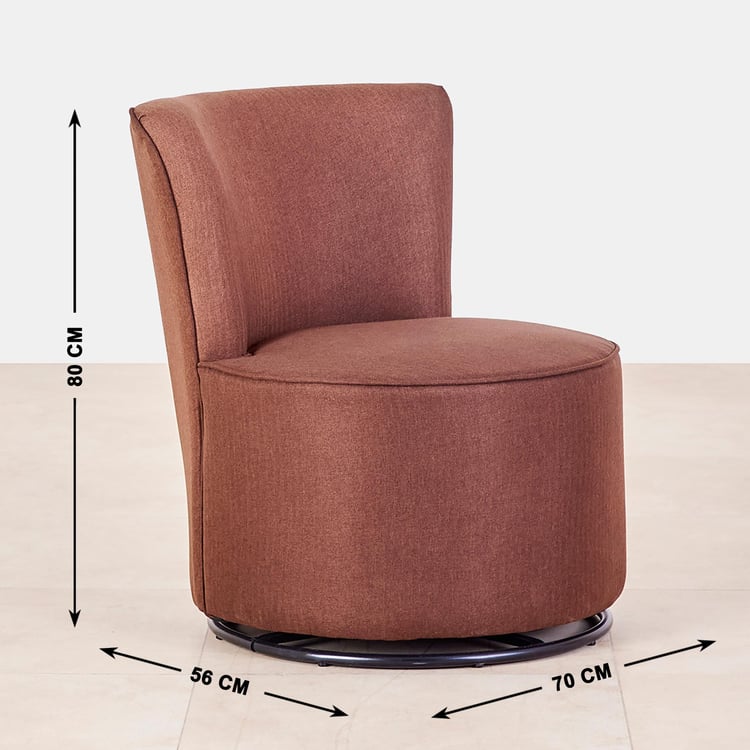 Noa Fabric Rotating Accent Chair - Brown