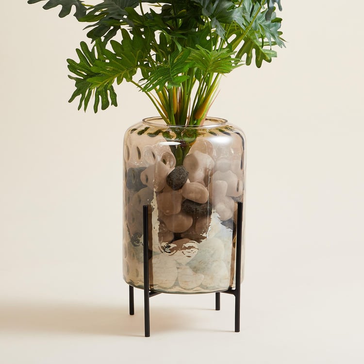 Valencia Hammered Glass Planter with Stand