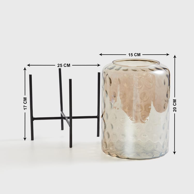 Valencia Hammered Glass Planter with Stand