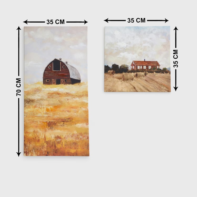 Brezza Art Set of 3 Wood Farm Picture Frames - 35x70cm