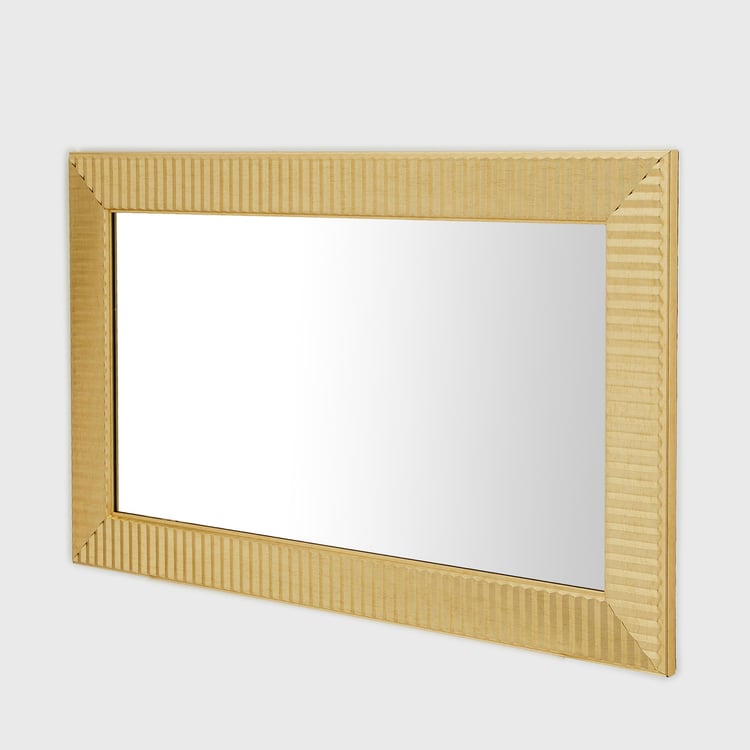 Reflection Sparkle Gold Textured Frame Rectangular Wall Mirror