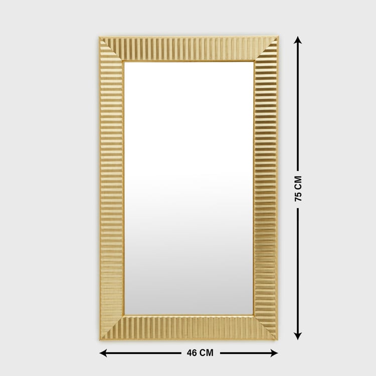 Reflection Sparkle Gold Textured Frame Rectangular Wall Mirror