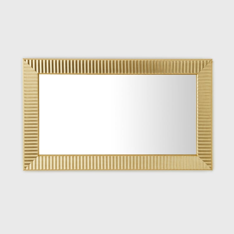 Reflection Sparkle Gold Textured Frame Rectangular Wall Mirror