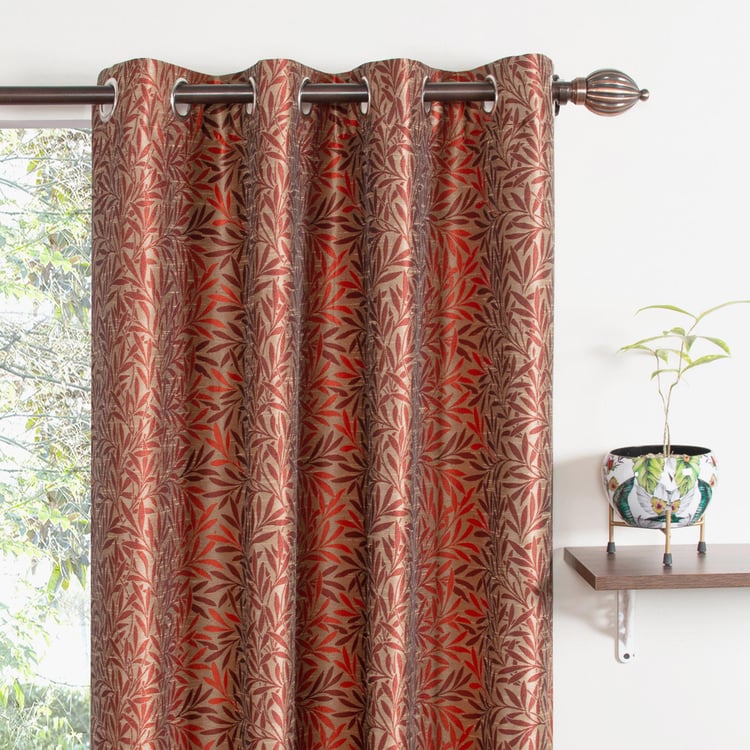 DECO WINDOW Grenadine Rust Printed Semi-Blackout Curtains - Set of 2 - 49x32cm