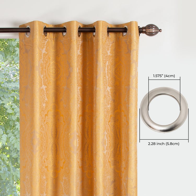 DECO WINDOW Stock Fabric Jayanita  Orange Printed Semi-Blackout Door Curtains - 37x30cm - Set of 2