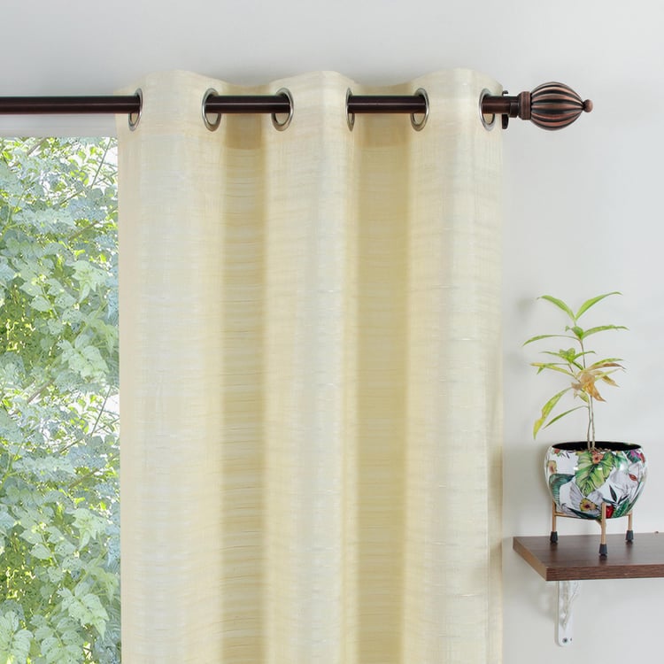 DECO WINDOW Silk Cream Semi-Blackout Door Curtain - 106.68x228.6cm - Set of 2