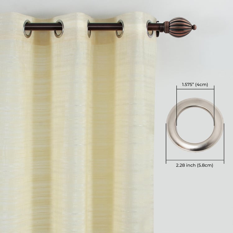 DECO WINDOW Silk Cream Semi-Blackout Door Curtain - 106.68x228.6cm - Set of 2