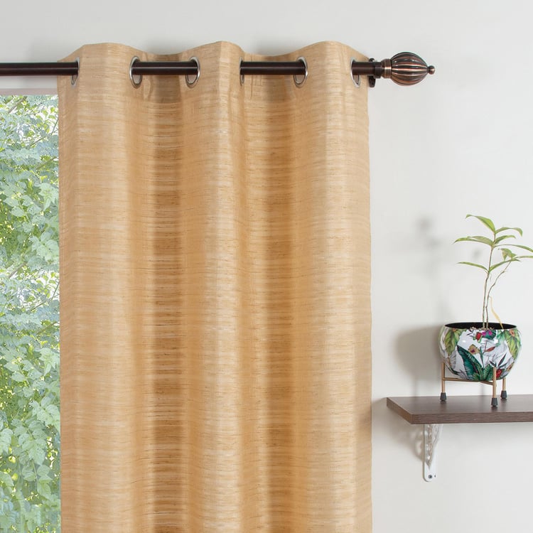 DECO WINDOW Silk Gold Door Curtain - 106.68x228.6cm - Set of 2