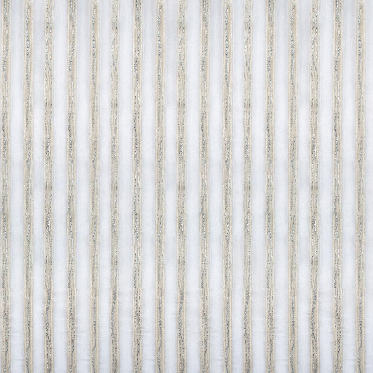 DECO WINDOW Sheer Ivory Striped Sheer Door Curtain - 132.08x228.6cm - Set of 2