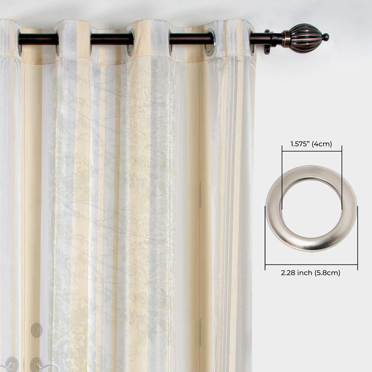 DECO WINDOW Sheer White Striped Sheer Door Curtain - 132.08x228.6cm