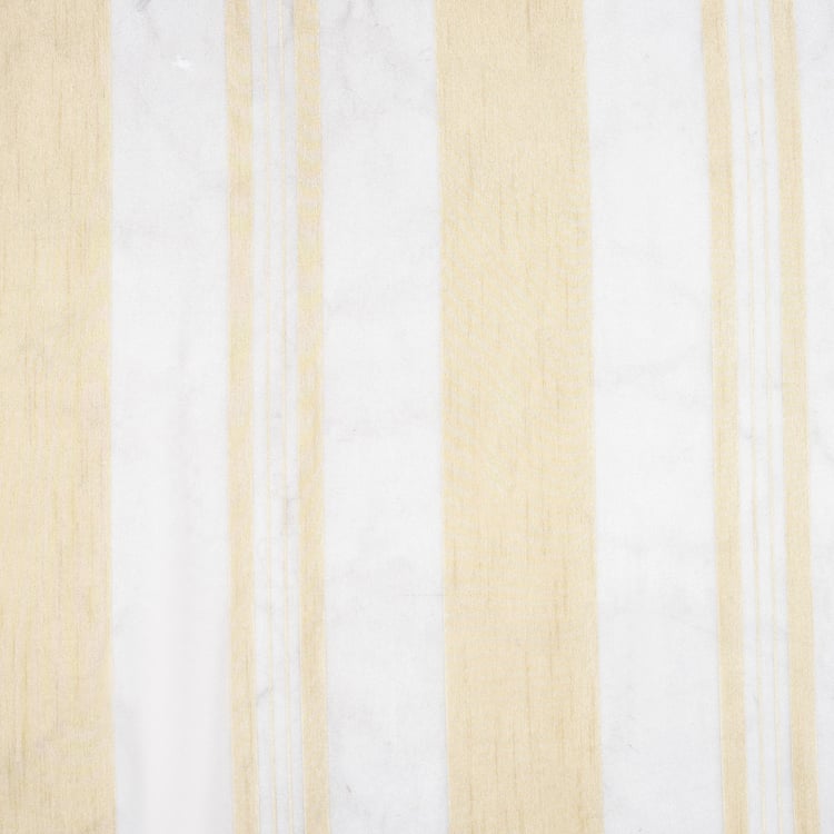 DECO WINDOW Sheer White Striped Sheer Door Curtain - 132.08x228.6cm