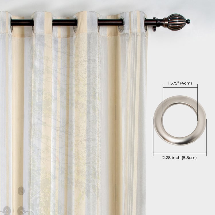 DECO WINDOW Sheer White Striped Sheer Door Curtain - 132.08x228.6cm - Set of 2