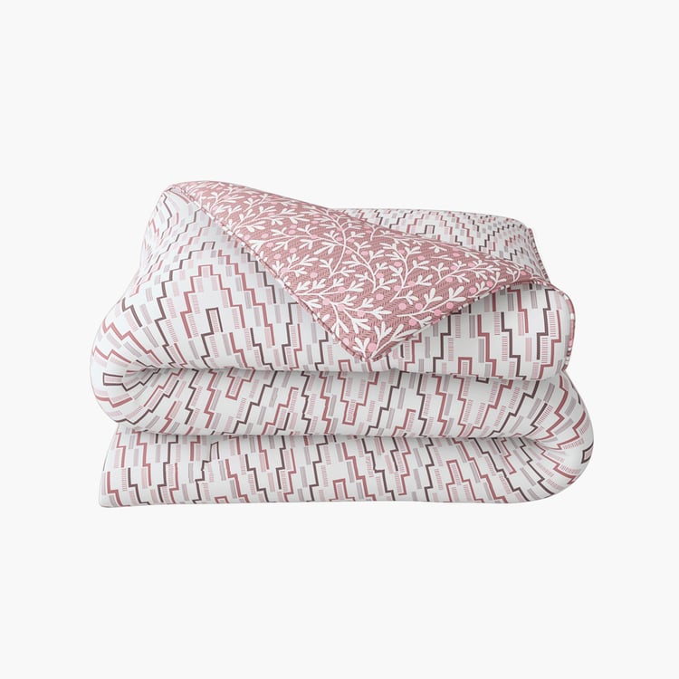 PORTICO Melange Pink Printed Cotton Double Bed Duvet Cover - 224x274cm