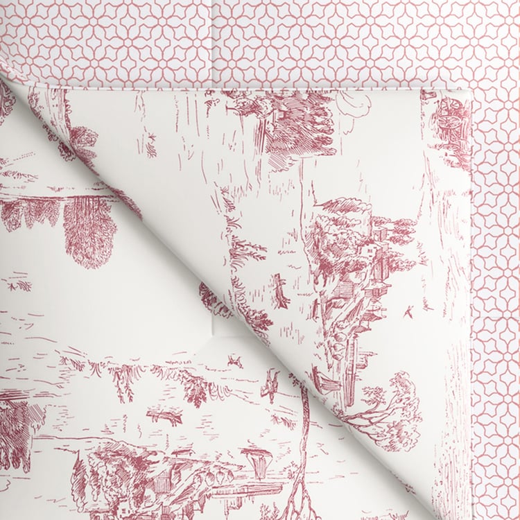 PORTICO Melange Pink Printed Cotton Single Bed Duvet Cover - 150x229cm