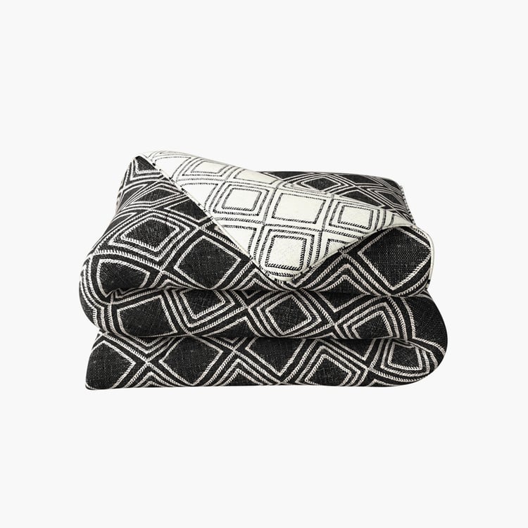 PORTICO Marvella Black Printed Cotton Double Bed Comforter - 220x240cm