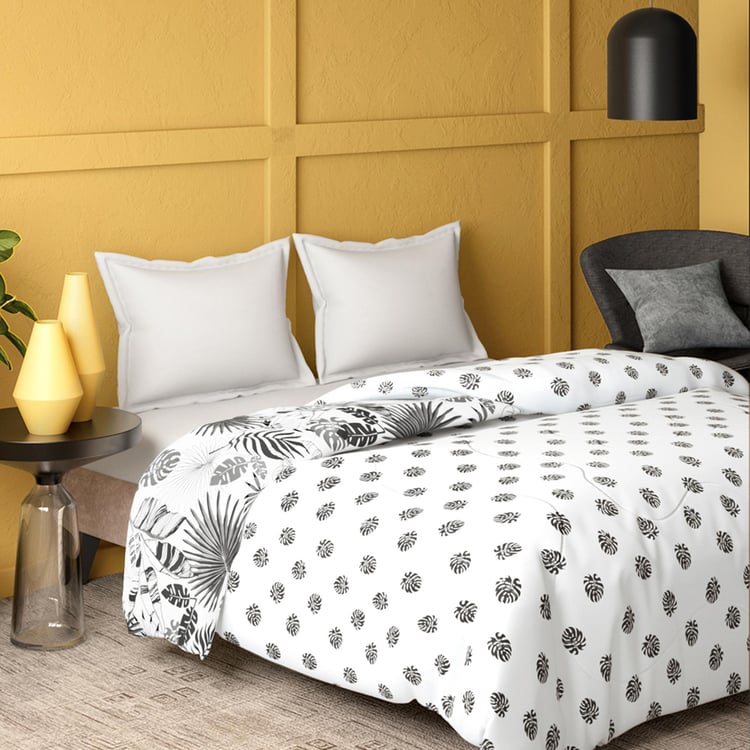 PORTICO Marvella White Printed Cotton Double Bed Comforter - 220x240cm