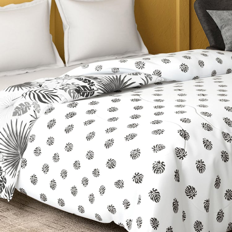 PORTICO Marvella White Printed Cotton Double Bed Comforter - 220x240cm