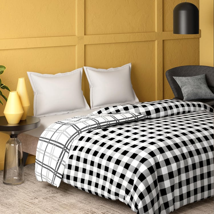 PORTICO Marvella Black Printed Cotton Double Bed Comforter - 220x240cm