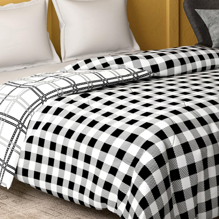 PORTICO Marvella Black Printed Cotton Double Bed Comforter - 220x240cm