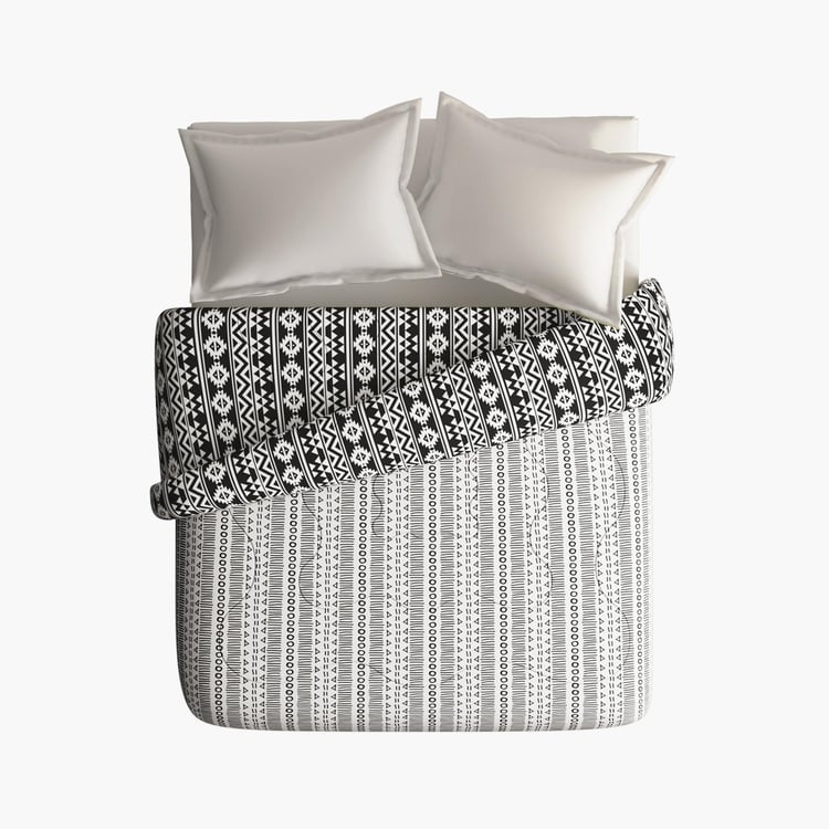 PORTICO Marvella White Printed Cotton Double Bed Comforter - 220x240cm