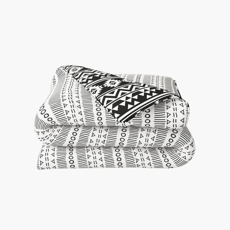 PORTICO Marvella White Printed Cotton Double Bed Comforter - 220x240cm